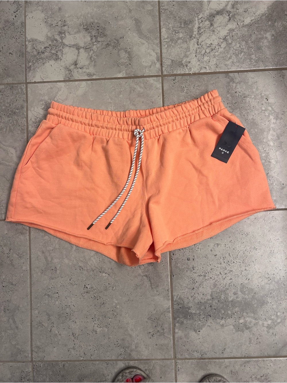 NWT Parke x Target Mid Rise Pull On Sweatshorts Peach Orange/Creamsicle Size L